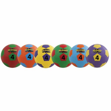 CHAMPION SPORTS 8.5 in. Rhino Max Playground Soccer Ball Set, Multicolor - Size 4 - Set of 6 CH56075